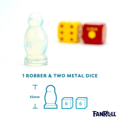 Close-up of FanRoll opalite robber detail showing shimmering finish