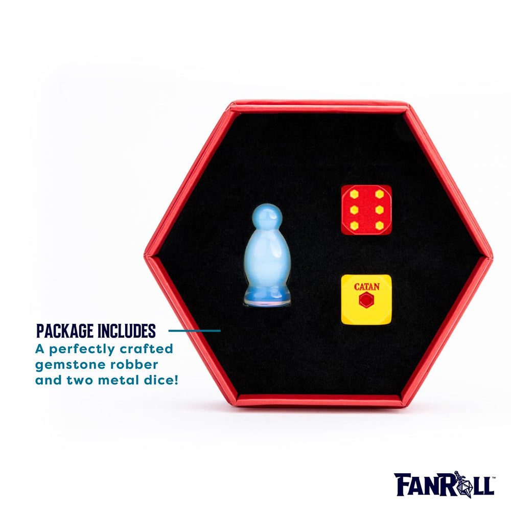 Premium FanRoll robber packaging presented for CATAN gifting