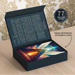 Metaphoracle Ascendium card size 3.2 by 4.7 inches for easy handling.