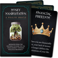 Metaphoracle Money Manifestation deck cover showcases the brand with a premium feel for wealth readings.