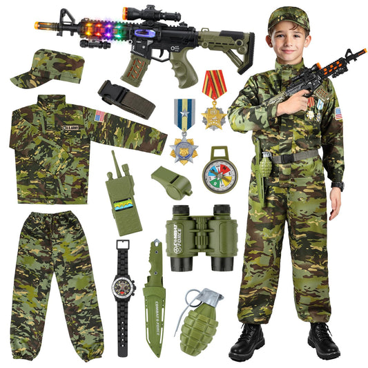 Metemot Kids Army Costume Deluxe Set with authentic design for immersive play.