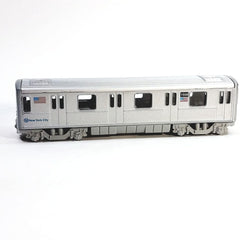 METRO diecast subway train pull-back action delivers interactive play.