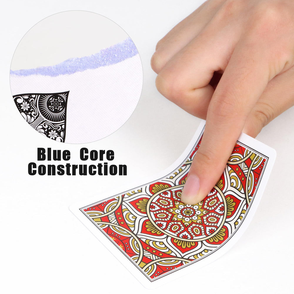 Metsyth standard-size cards offer comfortable handling for poker and rummy.