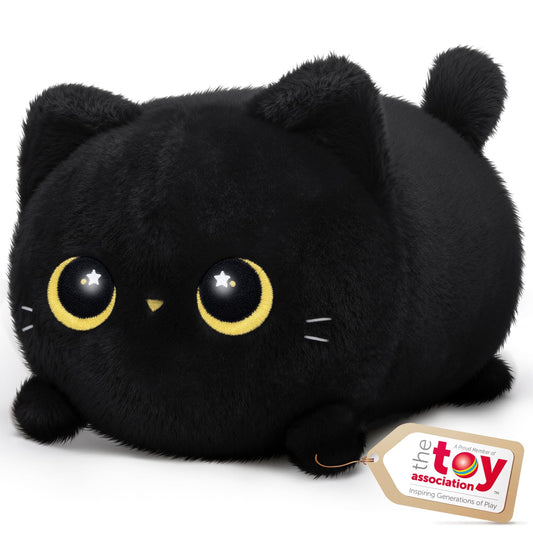 Mewaii Black Cat Plush body showcases soft fabric for cuddling.