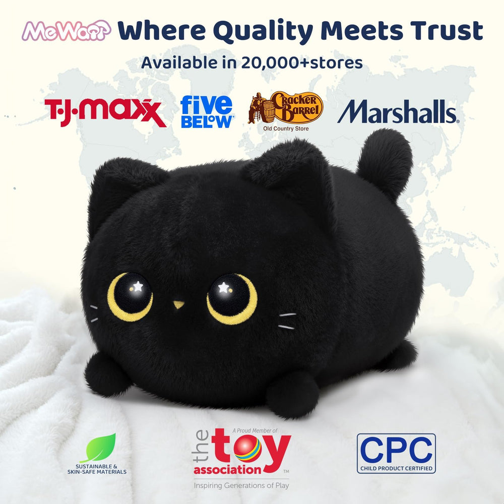 Mewaii Black Cat Plush bedtime companion for kids.