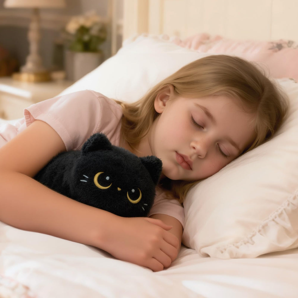 Mewaii Black Cat Plush face features lifelike expressiveness for comforting hugs.
