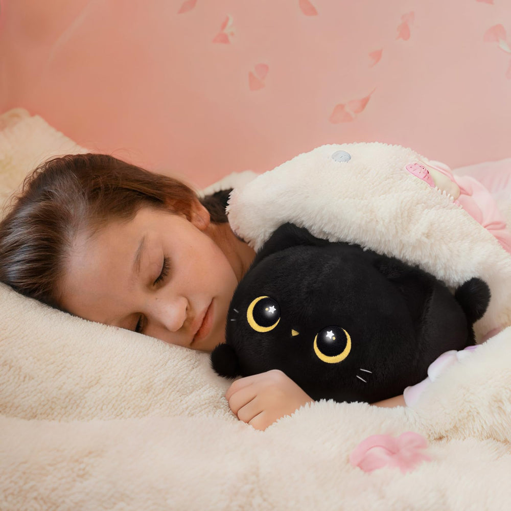 Mewaii cat plush kawaii expression; perfect cuddle buddy during reading.