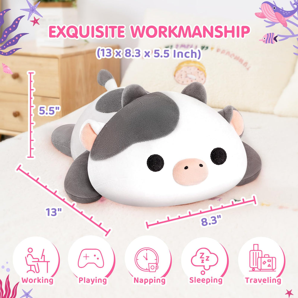 Mewaii kawaii cow plush toy doubles as decor