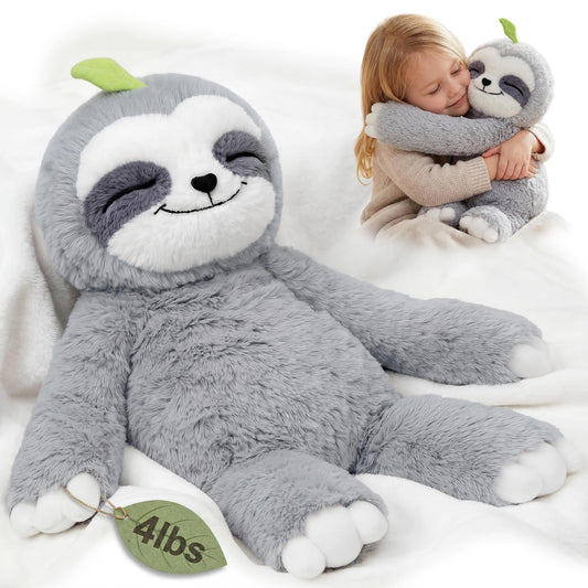 Mewaii sloth weighted plush with heating pad for a cozy hug.