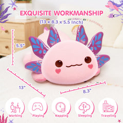 Mewaii soft fiber axolotl plush with plush squishy feel