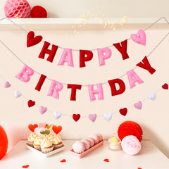 Meygajoe red and pink Valentines heart garland for romantic party decor