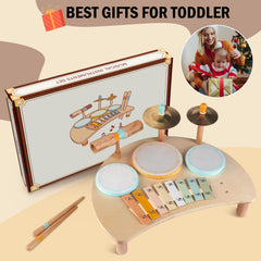 Meytccve Montessori Wooden Instrument—neutral colors aid calm focus.