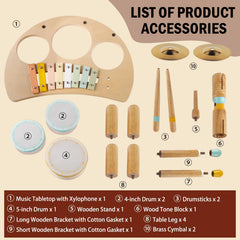 Meytccve Toddlers Drum Set Xylophone—multi-instrument play boosts coordination and curiosity.