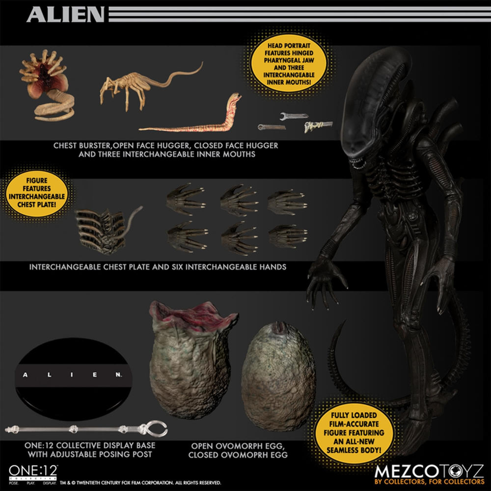 Mezco Alien One:12 Deluxe Action Figure poseable for dynamic photography