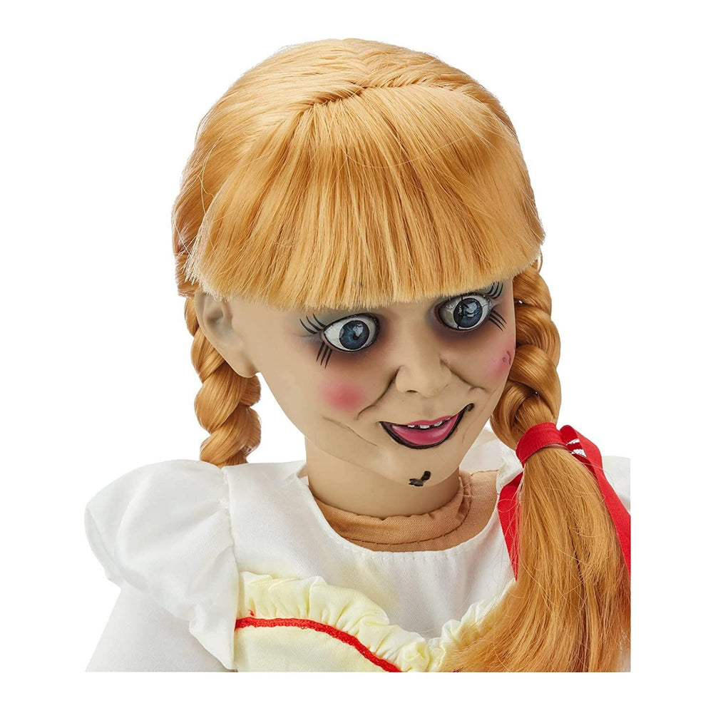Mezco Annabelle rooted hair and film-matching clothing support immersive display setups.