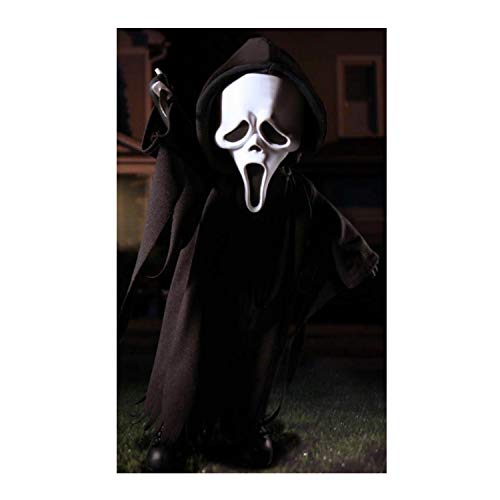 Mezco Scream Ghost Face Doll 10in shows articulation for dynamic posing on display