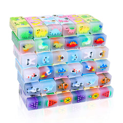 MEZHOBBY 35pcs cute animal erasers pack for classroom fun and colorful note-taking.