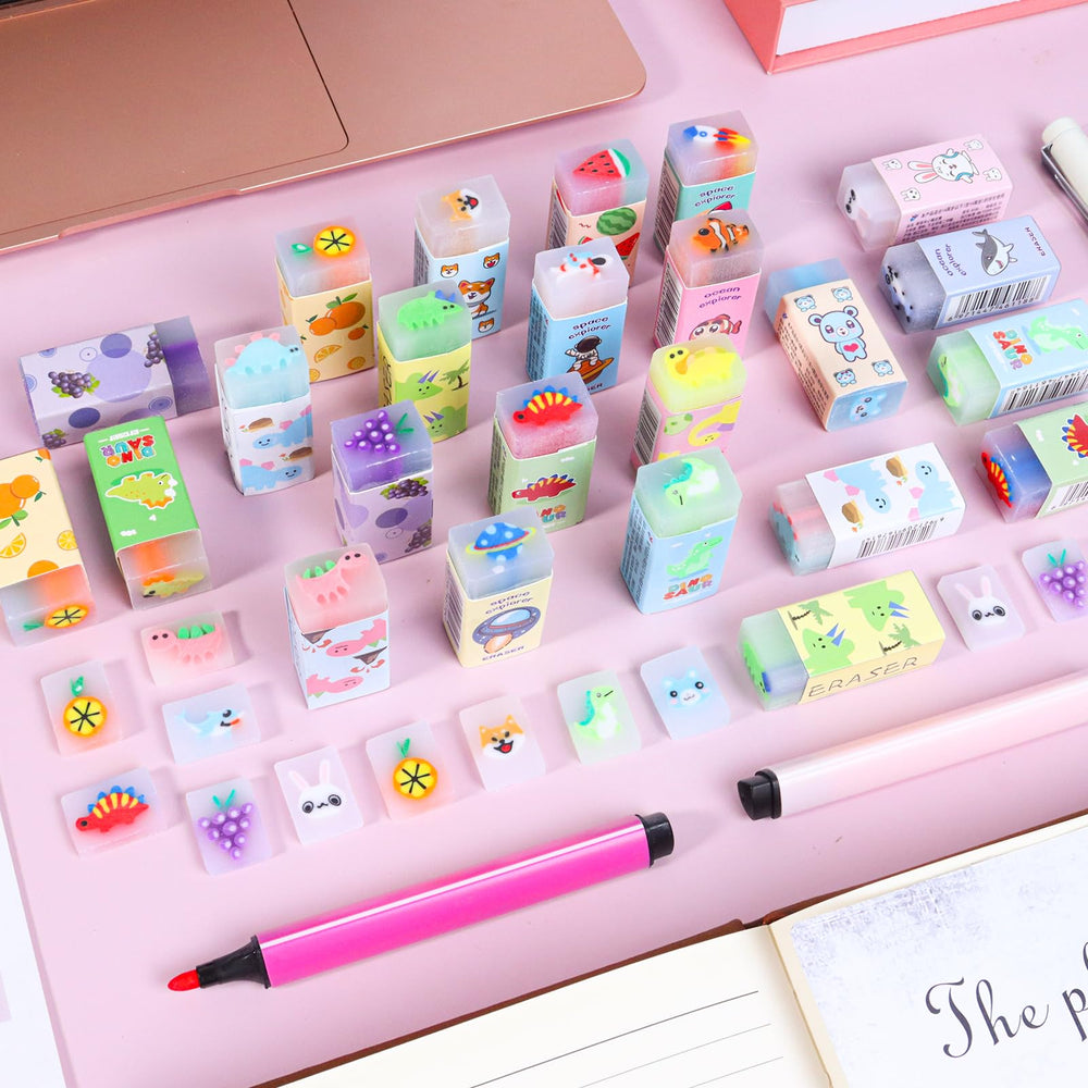 MEZHOBBY cuttable erasers set offers flexible patterns for DIY art and quick erasing.