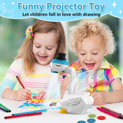 Kids use the MFEESYOB projector for playful learning sessions