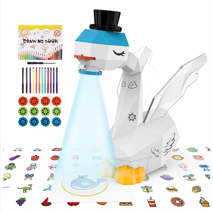 MFEESYOB Swan Drawing Projector ready for kids to trace and learn art at home