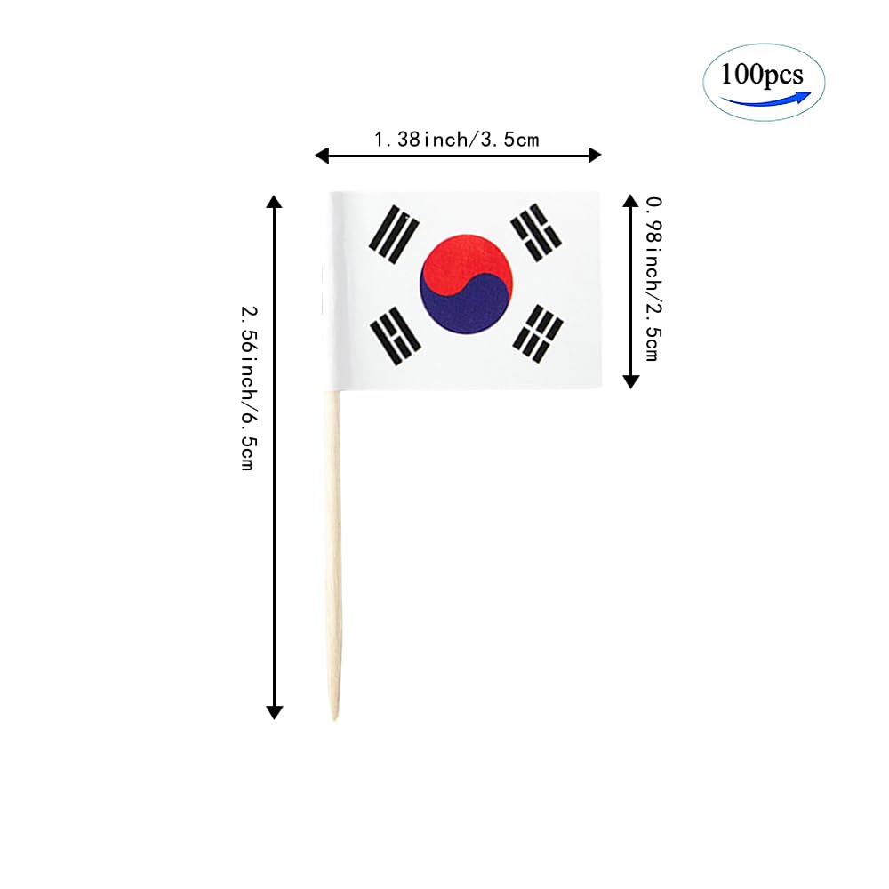 mflagperft South Korea flag cupcake picks add festive flair