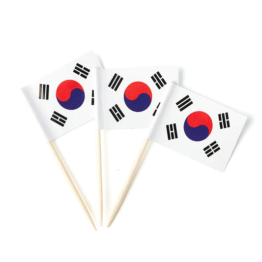 mflagperft mini South Korea flag toothpicks for elegant appetizers