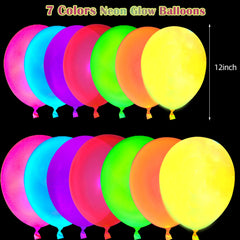 MFLUEEWR seven-color neon balloons for bright celebrations.