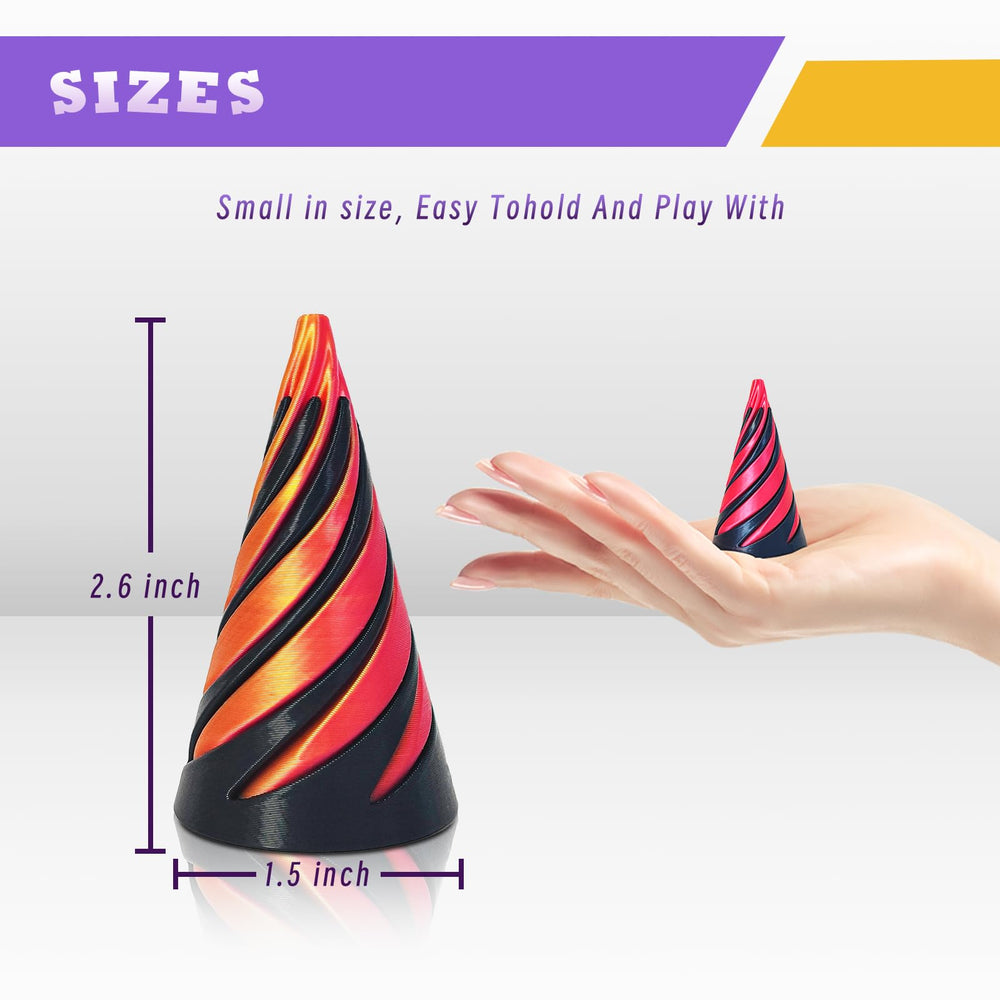 MFUERSTIC spiral cone fidget toy close-up—tactile motion and calm focus.