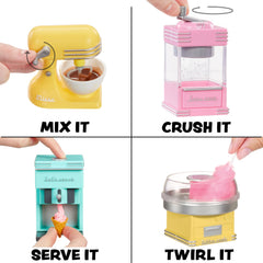 MGA's Miniverse cotton candy machine teal for colorful dessert crafting