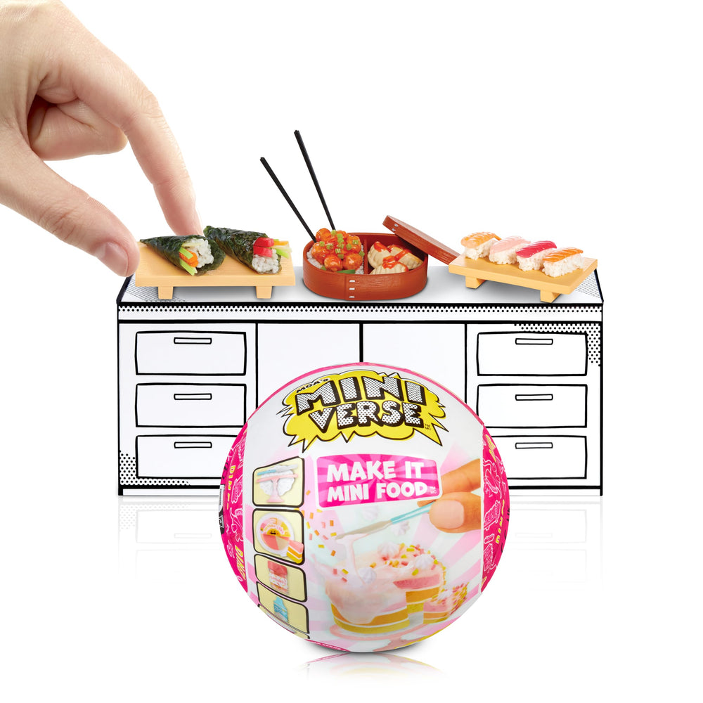 MGA's Miniverse display capsule and mini table provide ready display setup for showcase.
