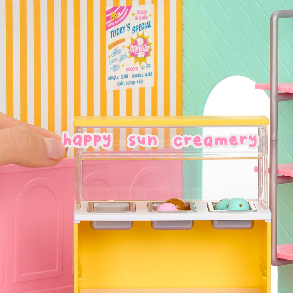 MGA's Miniverse Ice Cream Shop furniture piece provides a focal mini display.