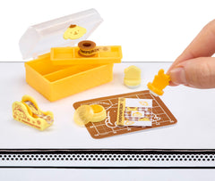 Kuromi-shaped erasers add playful detail to mini stationery collection.
