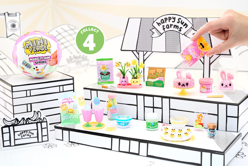 MGA's Miniverse Make It Mini Spring exclusive mini table showcases finished creations.