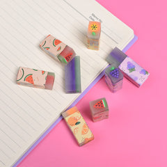 MGTECH fruit erasers colorful textures highlight non-toxic materials for safe coloring.