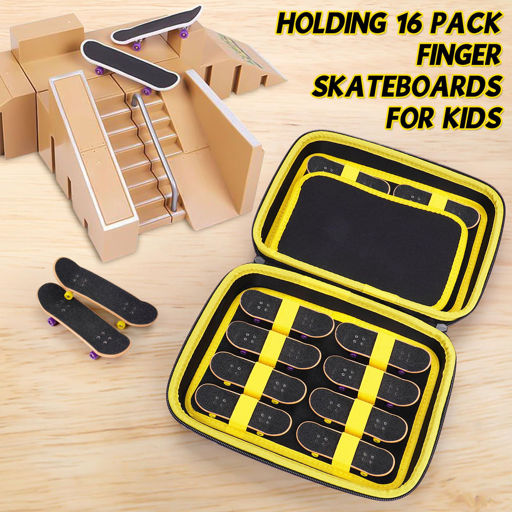 MGZNMTY teck deck case interior holds 16 boards with anti-scratch protection.