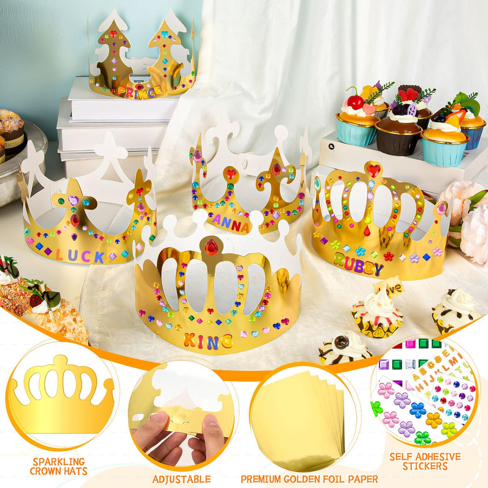 MGZTTHW crowns varieties with shiny and matte gold finishes for stylish pretend-play.