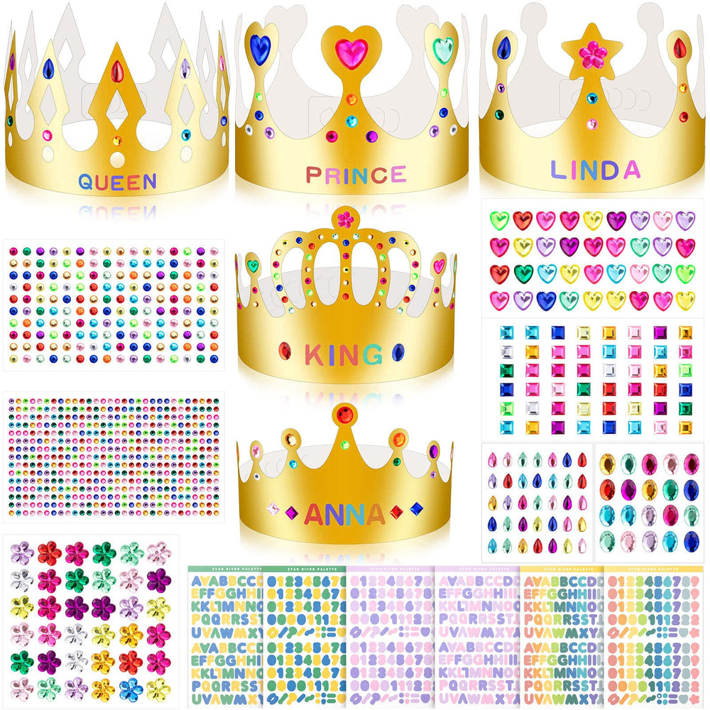 MGZTTHW gold paper crowns assembly kit for DIY party fun and festive decor.