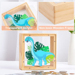 MHJY piggy bank dinosaur pattern decor, bright colors for kid's room