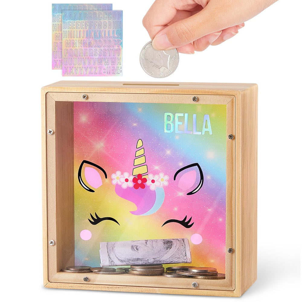MHJY Piggy Bank with dinosaur illustration boosts kids' saving engagement.