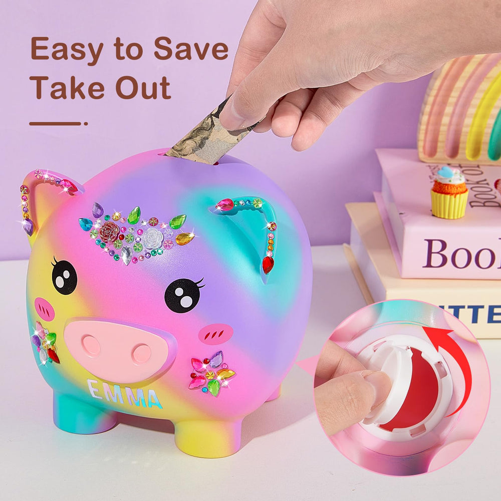 MHJY large capacity piggy bank holds over 500 coins for bigger savings.
