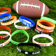 MIAHART black football bracelet, stylish and versatile for game day outfits.