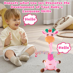 Dancing motion of the MIAODAM giraffe toy with bright lights.