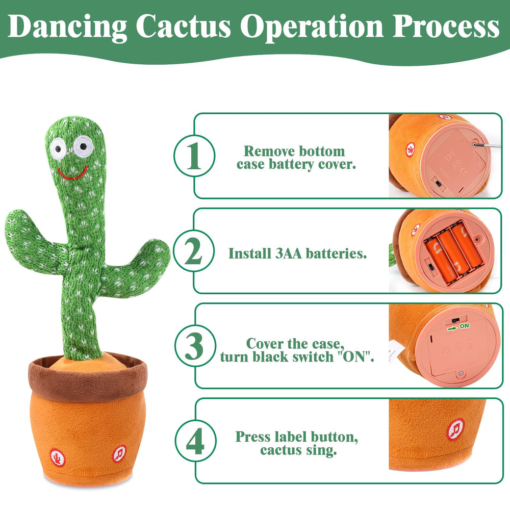 MIAODAM Soft plush cactus toy with non-toxic fabric for safe play.