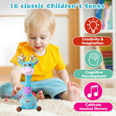 MIAODAM giraffe toy repeats what you say for playful singing and games.