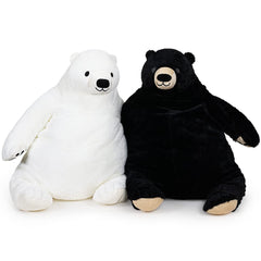 MIAOHAHA 60cm teddy bear side view showing plush rounded body