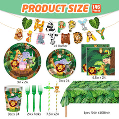 MIAOSHOUTAO jungle straws brighten the table with playful wildlife motif.