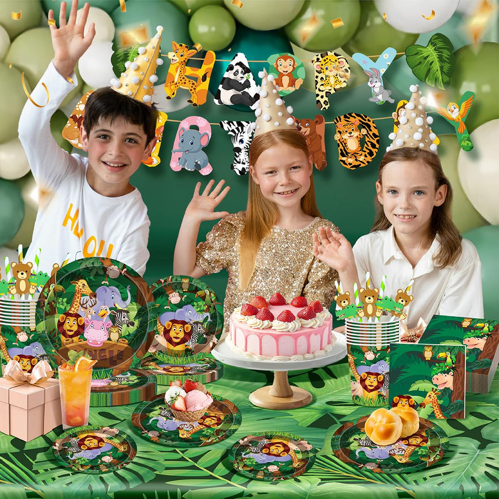 MIAOSHOUTAO jungle wild animal plates 9inch elevate dessert display with durable, family-friendly design.