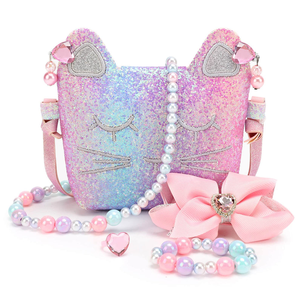 Mibasies cat purse front eyelash design for playful dress-up moments