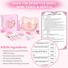Mibasies lip gloss provides gentle shine for imaginative play.