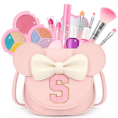 Mibasies kids makeup purse with mouse ears for portable pretend play.